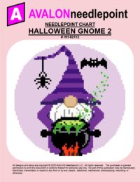 Halloween Gnome 2 - Round Christmas Ornament – Digital Needlepoint Chart Download