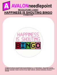 Happiness is Shouting Bingo - Round -Needlepoint Chart Download
