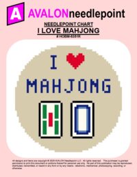 I Love Mahjong - Round - Digital Needlepoint Chart Download