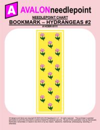 BOOKMARK – Hydrangeas #2 – Digital Needlepoint Chart Download