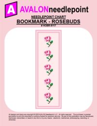 BOOKMARK – Rosebuds – Digital Needlepoint Chart Download