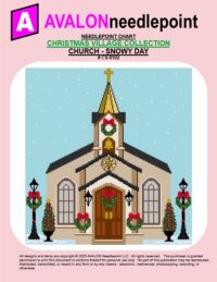 CHRISTMAS VILLAGE COLLECTION – Church – Snowy Day – Digital Needlepoint Chart Download