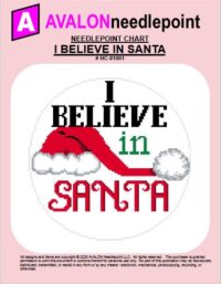 I Believe In Santa – Round – Needlepoint Chart Download