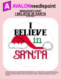 I Believe In Santa – Round – Digital Needlepoint Chart Download