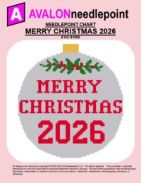 Merry Christmas 2026 #2 – Round – Digital Needlepoint Chart Download