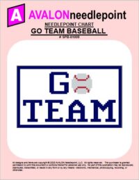 Go Team Baseball - Needlepoint Chart Download