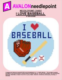 I Love Baseball - Round - Needlepoint Chart Download