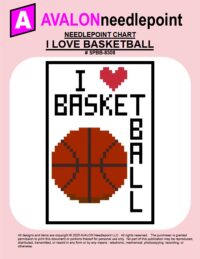 I Love Basketball - Digital Needlepoint Chart Download