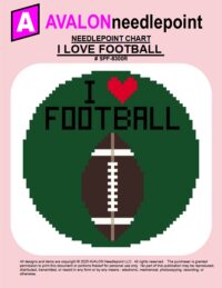 I Love Football – Round – Digital Needlepoint Chart Download