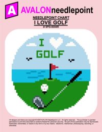 I Love Golf – Round – Digital Needlepoint Chart Download