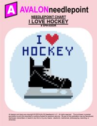 I Love Hockey – Round – Digital Needlepoint Chart Download