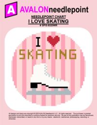I Love Skating – Round – Digital Needlepoint Chart Download