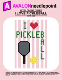 I Love Pickleball - Needlepoint Chart Download