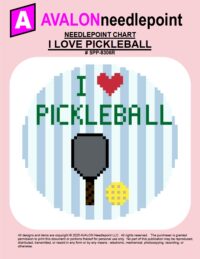 I Love Pickleball – Round – Digital Needlepoint Chart Download
