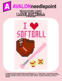 I Love Softball - Needlepoint Chart Download