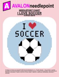 I Love Soccer – Round – Digital Needlepoint Chart Download