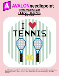 I Love Tennis – Round – Digital Needlepoint Chart Download